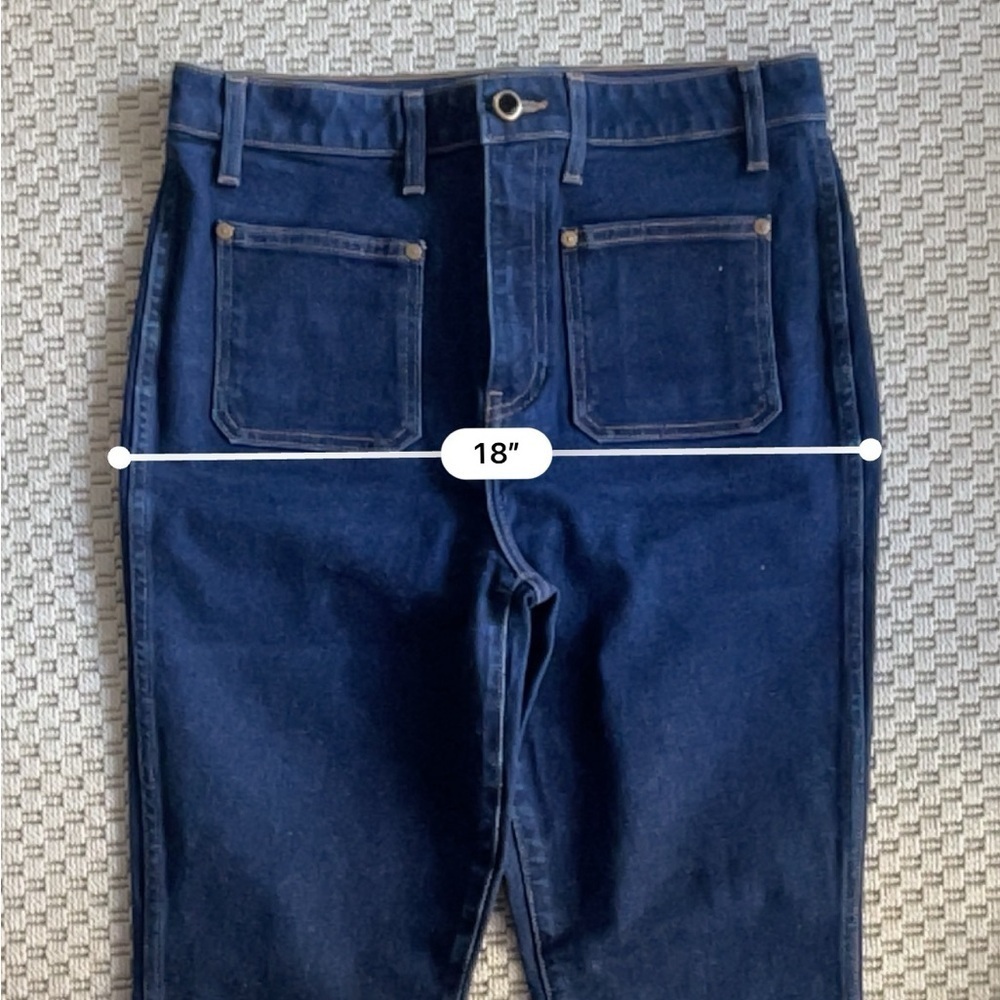 Khaite Raquel Patch Pocket Crop Flare Jeans - Dark Blue Wash - Size 31 - Picture 13 of 14
